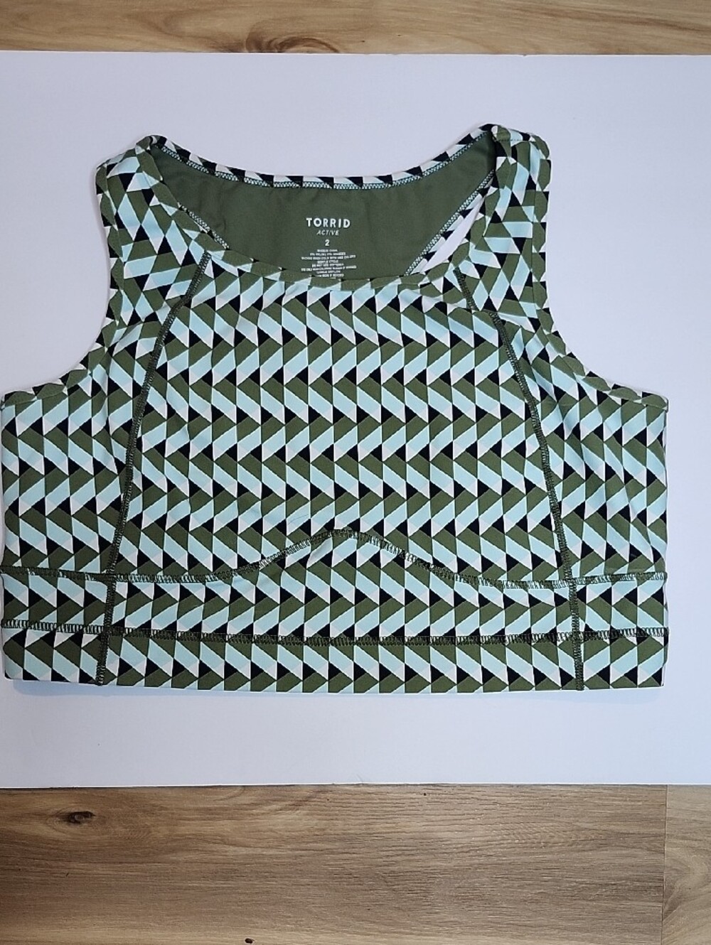 Torrid Geometric Crop Sports Tank Bra